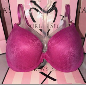 Victoria's Secret Bra Very Sexy Demi 34DD Pink Logo